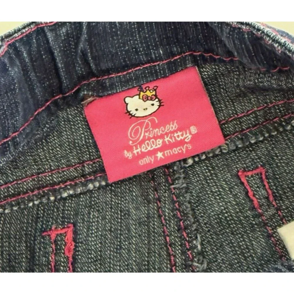 Macy's Hello Kitty Jeans Girls Size 5 Adjustable Waist Straight Leg Embroidered